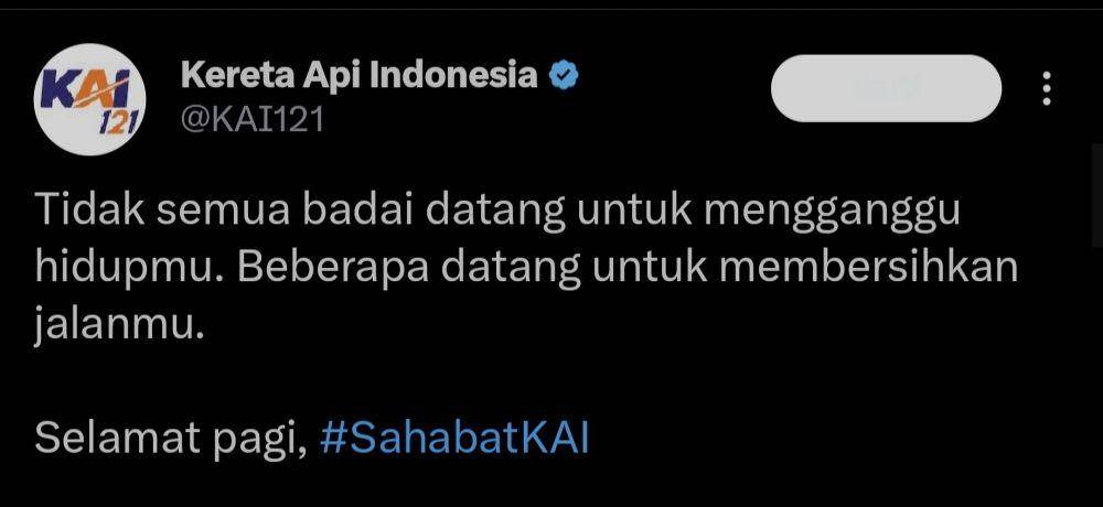 tweet lucu akun KAI (x.com/KAI121)
