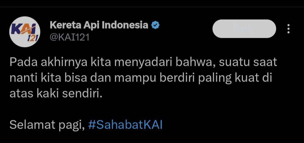 tweet lucu akun KAI (x.com/KAI121)