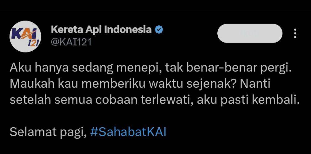 tweet lucu akun KAI (x.com/KAI121)