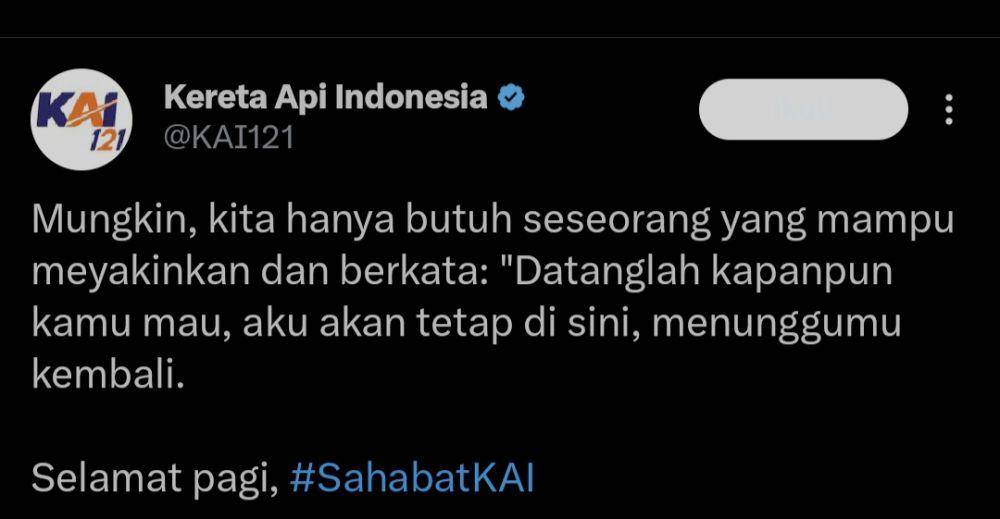 tweet lucu akun KAI (x.com/KAI121)
