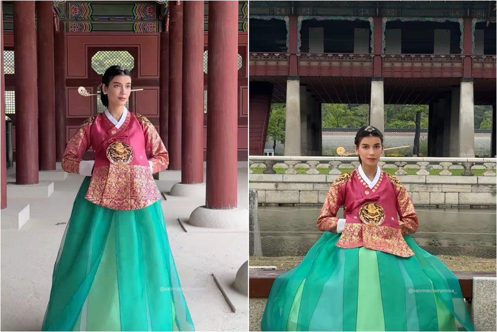 8 Potret Sabrina Chairunnisa Re-create Hanbok Ratu di Drakor, Pangling