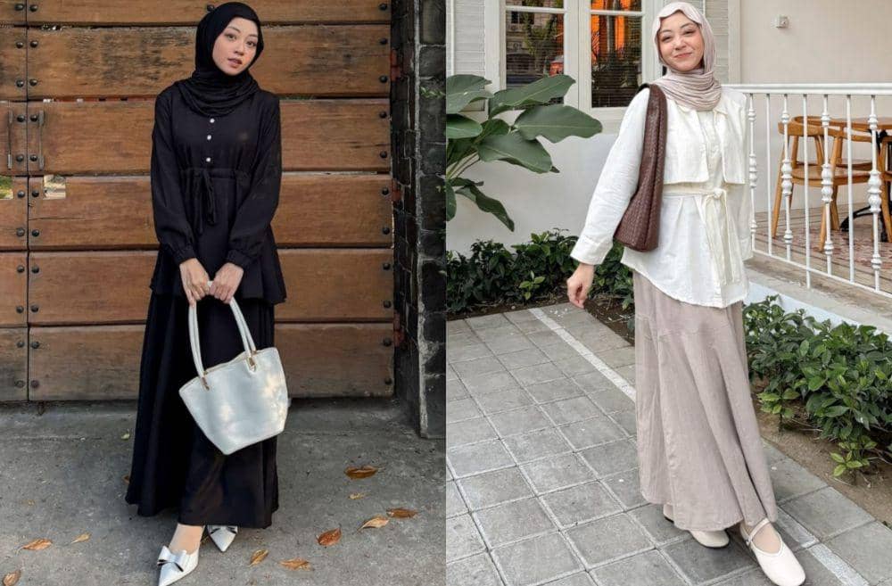 10 Referensi Outfit Hijab Feminin ala Meirani Amalia, Anggun!