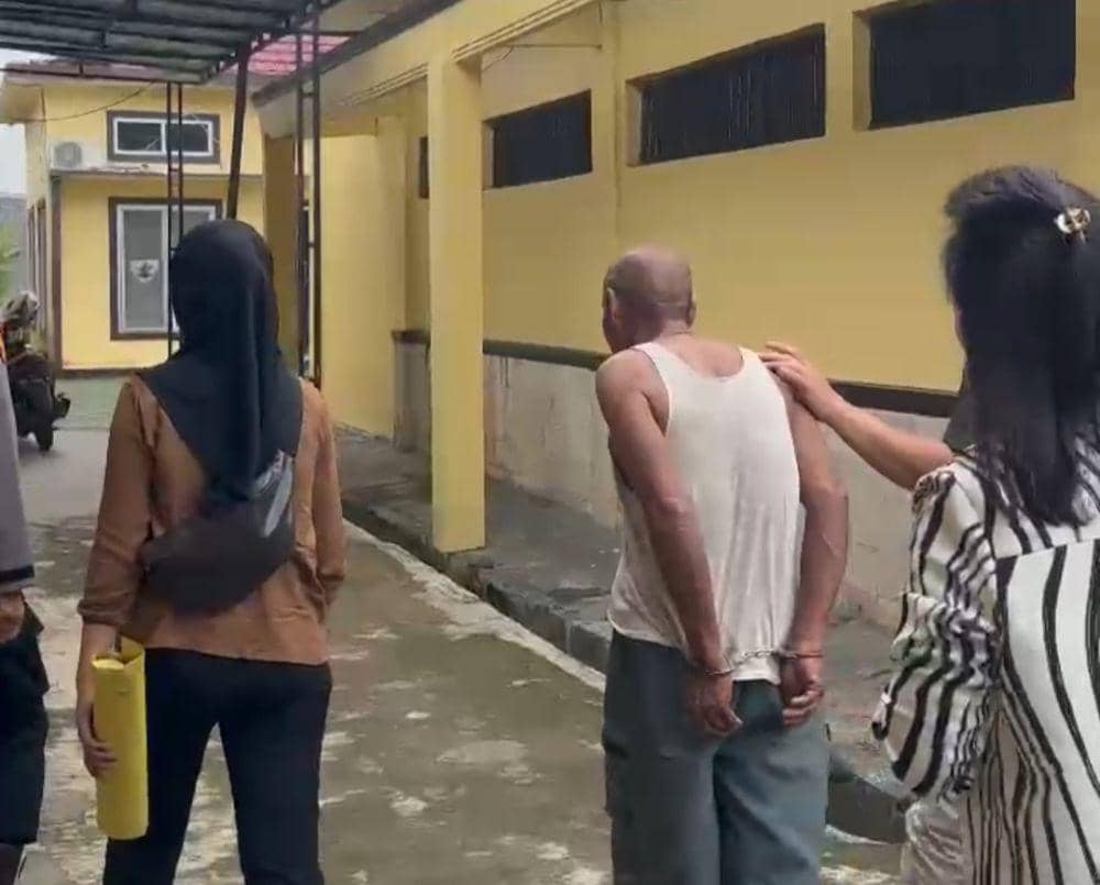 Pelaku pemerkosa anak tetangga di Kecamatan Sumberejo, Tanggamus inisial BN (66). (DOK. Polres Tanggamus).