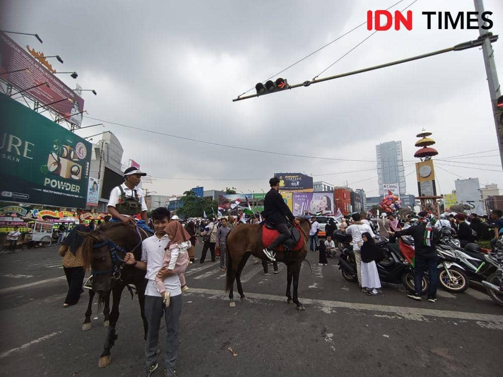 Aksi Aliansi Lampung Bersama Palestina Part II di Bandar Lampung, Sabtu (1/6/2024). (IDN Times/Tama Yudha Wiguna).