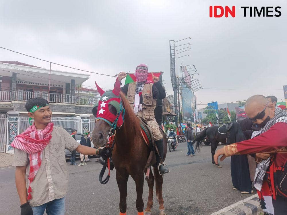 Pasukan Berkuda Turun Aksi Solidaritas Bela Palestina di Lampung