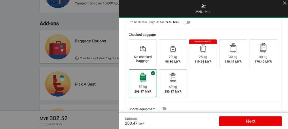 ilustrasi cara beli bagasi airasia via website (airasia.com/AirAsia)