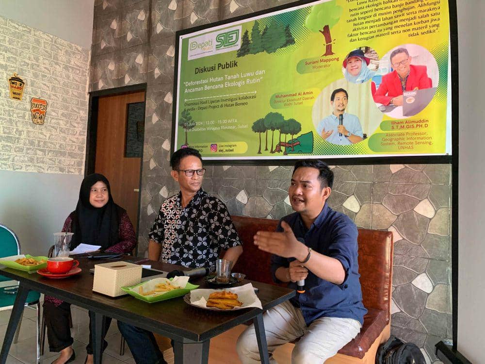 Diskusi Publik, The Society of Indonesian Enviromental Journalists (SIEJ) Simpul Sulawesi Selatan di Balai Rehabilitasi Wirajaya Makassar, Minggu (2/6/2024)/Istimewa