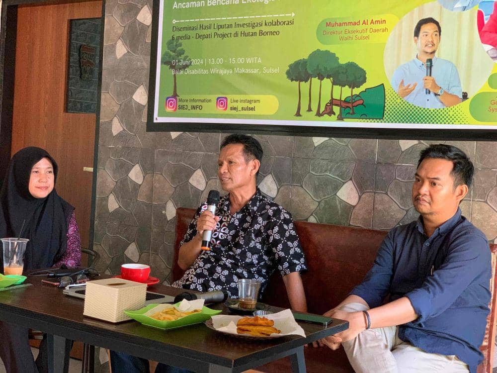 Diskusi Publik, The Society of Indonesian Enviromental Journalists (SIEJ) Simpul Sulawesi Selatan di Balai Rehabilitasi Wirajaya Makassar, Minggu (2/6/2024)/Istimewa