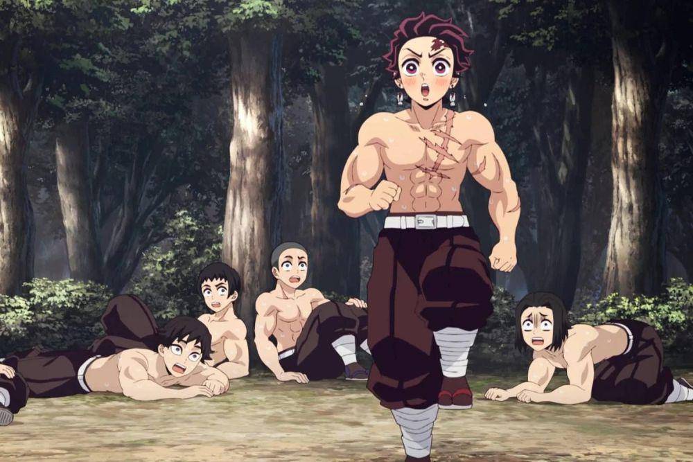 Tanjiro bersiap berlatih. (dok. ufotable/Demon Slayer: Kimetsu no Yaiba)