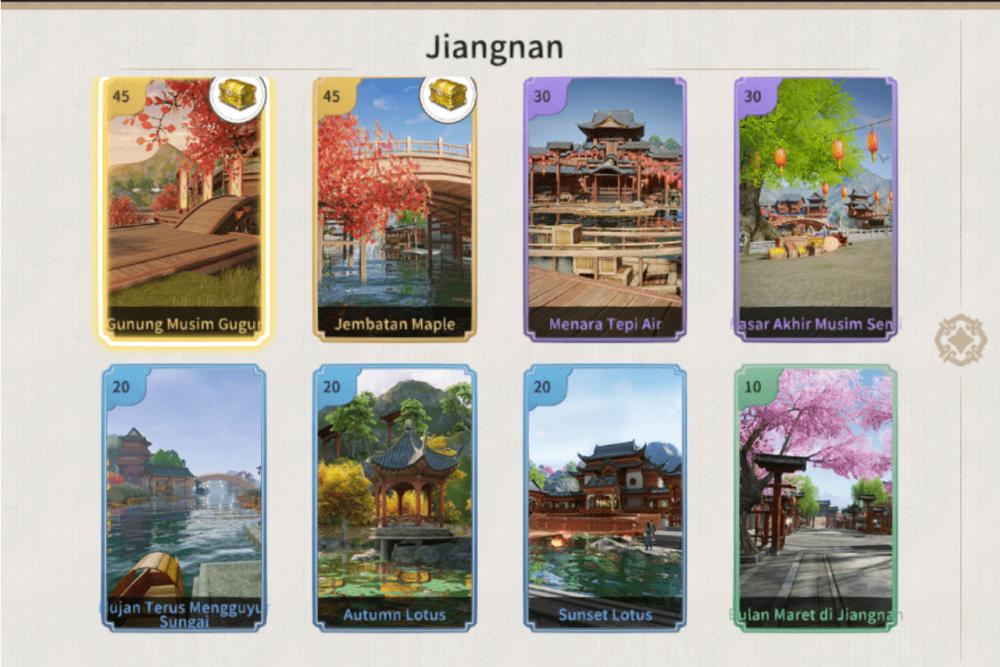 9 Lokasi Tempat Wisata di Wilayah Jiangnan Moonlight Blade M