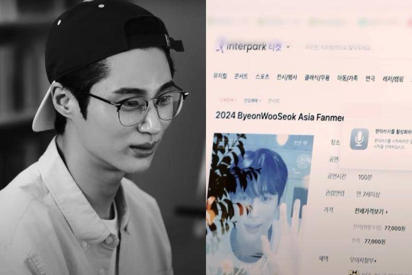 momen Byeon Woo Seok ikut war tiket fan meeting miliknya (youtube.com/varoplaylist)