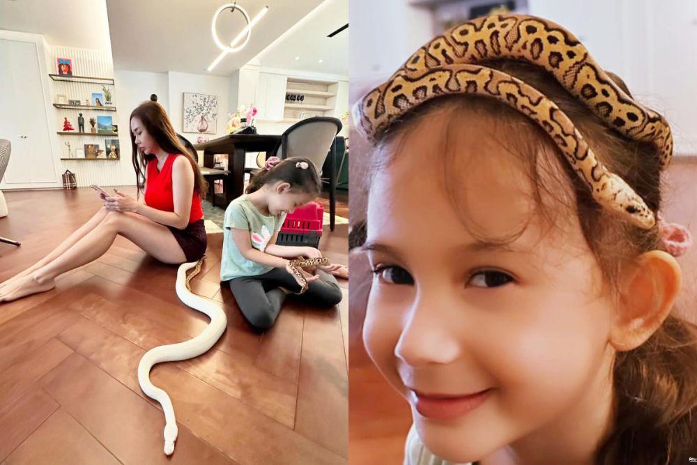7 Potret Arabella, Anak Aura Kasih, Main dengan Ular
