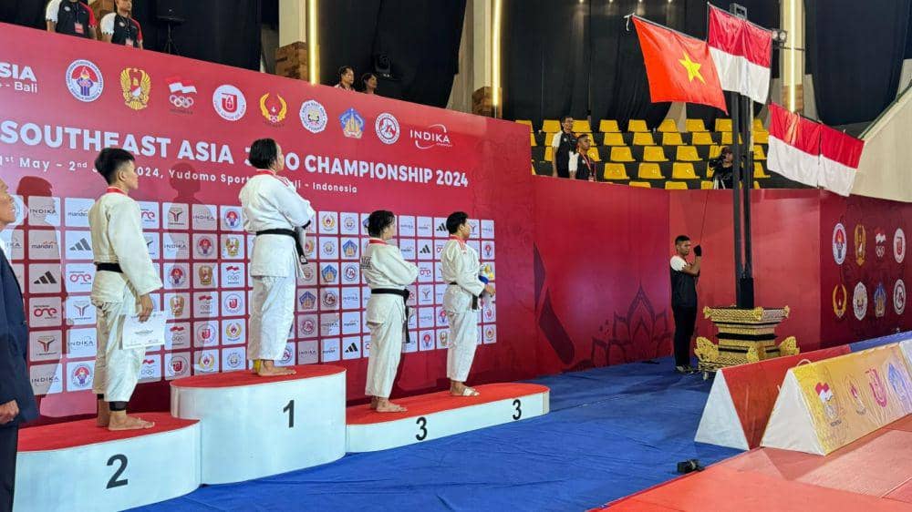 Nanda Banurea saat meriah emas Southeast Judo Championship di Bali (dok.PJSI Sumut)