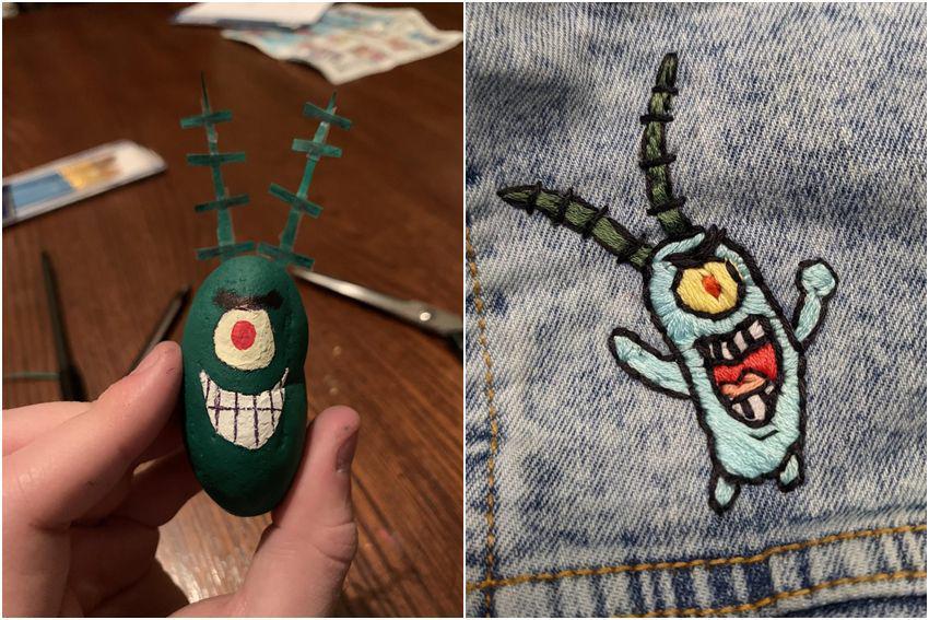 7 Karya Buatan Tangan Bertema Plankton, Penjahat dalam SpongeBob