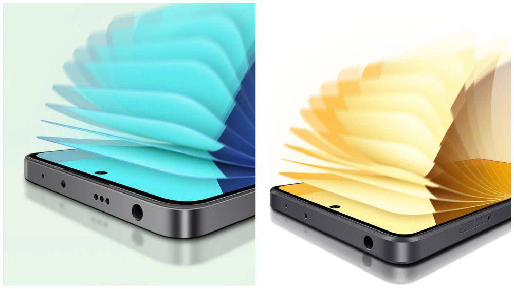 tampilan bingkai atas Redmi Note 13 4G (kiri) dan Redmi Note 13 5G (kanan) (mi.co.id)