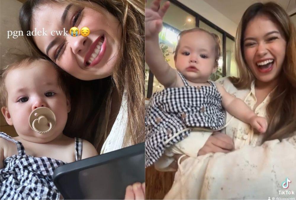 7 Potret Rebecca Klopper Momong Baby Kamari, Gemesnya Double!