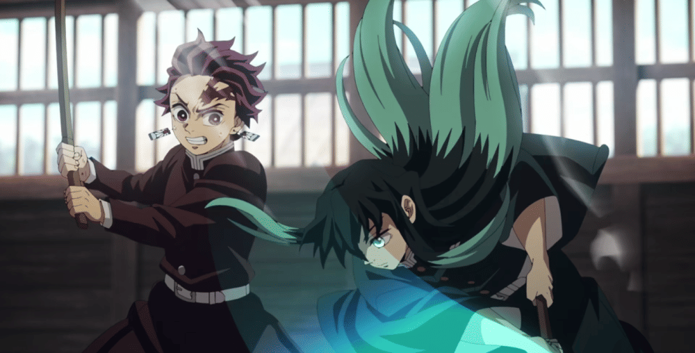 Tanjiro dilatih oleh Muichiro (dok. Ufotable/ Kimetsu no Yaiba Season 4 Hashira Training Arc)