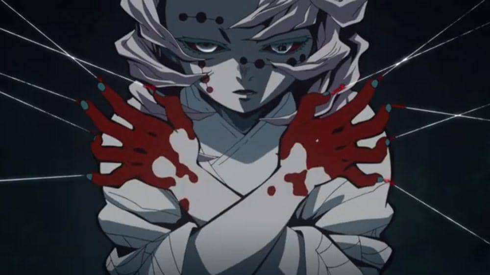 Rui, manipulasi benang (dok. Ufotable/Demon Slayer: Kimetsu no Yaiba)