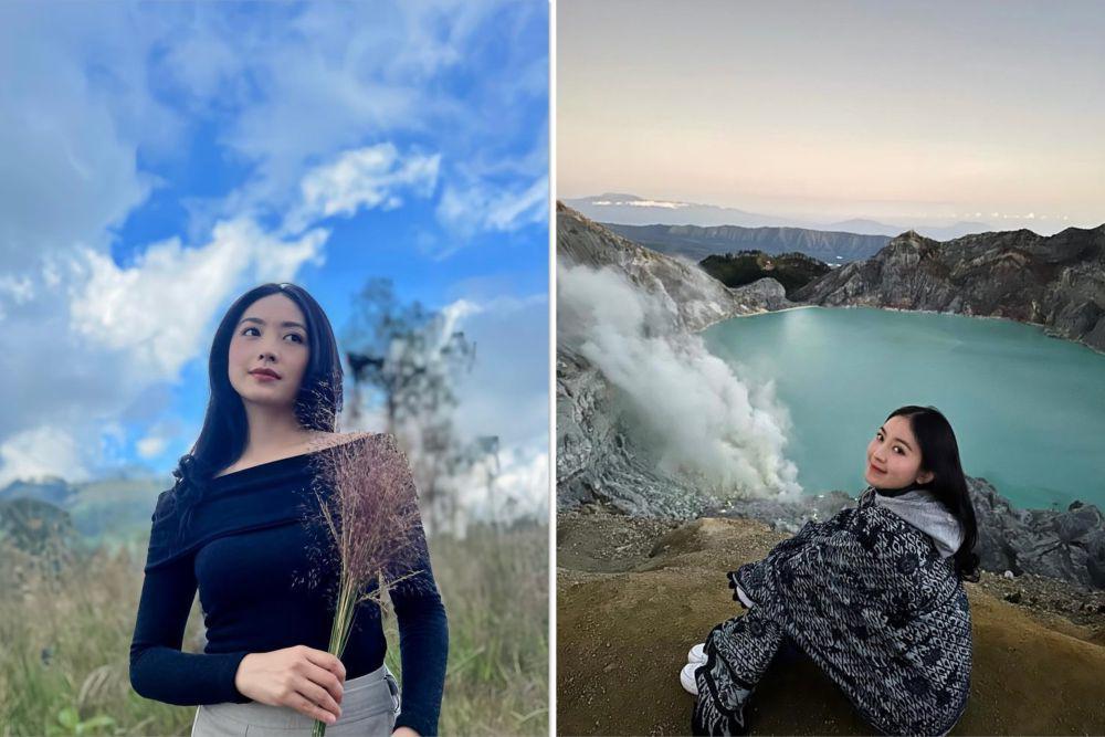 7 Potret Natasha Wilona Kunjungi Kawah Ijen Banyuwangi