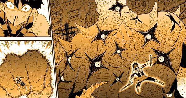 Kaiju No. 10 memunculkan banyak mata di sekujur tubuh ( Dok. Shueisha / Kaiju No. 8 )