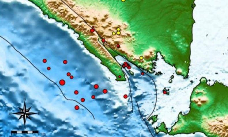 Peta seismistas lampung dan sekitarnya Mei 2024. (Dok. BMKG Stasiun Geofisika Lampung Utara).