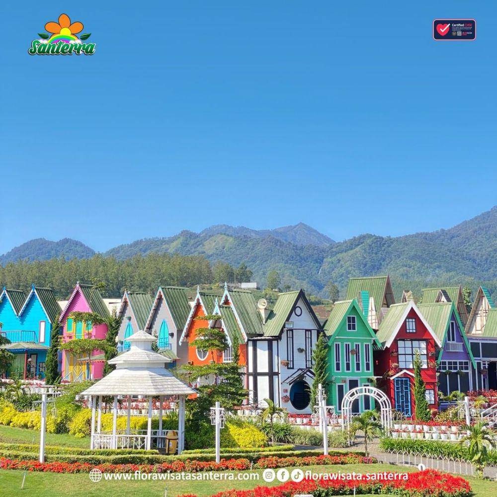 Salah satu daya tarik spot foto di Flora Wisata Santerra de Laponte. Instagram/florawisata.santerra