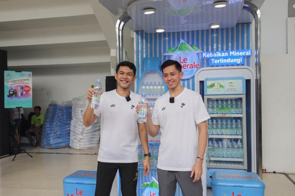 Fajar/Rian Sambut Indonesia Open 2024 Bersama Le Minerale