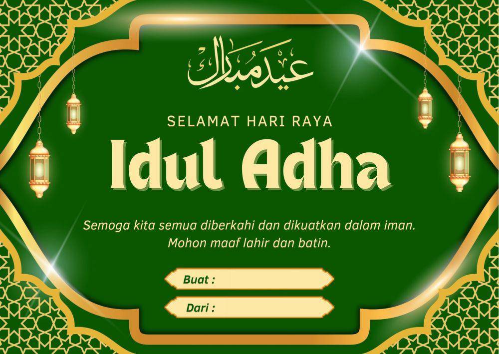 Ilustrasi kartu ucapan Idul Adha (Canva.com/Orchid Art)