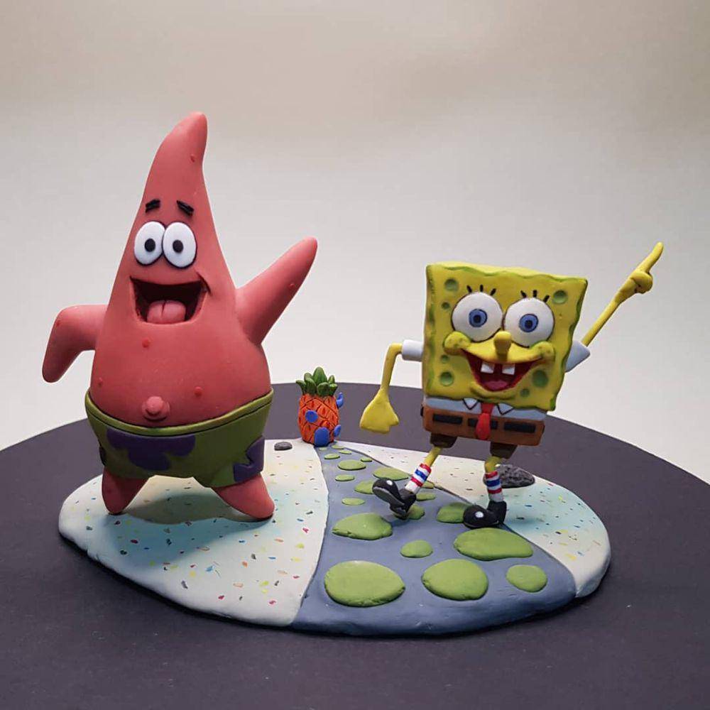 potret karya buatan tangan tema SpongeBob dari tanah liat (reddit.com/user/Arcadia_958)