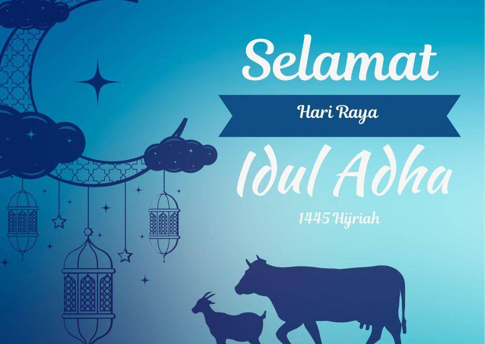 Ilustrasi kartu ucapan Idul Adha (Canva.com/Inkofert)