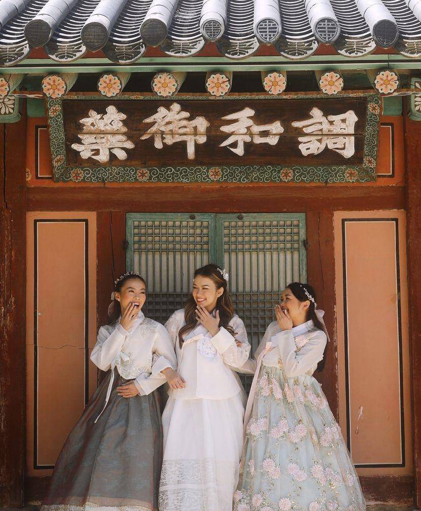 photoshoot Lula Lahfah pakai hanbok di Korea Selatan (instagram.com/lulalahfah)