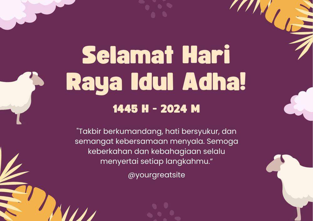Ilustrasi kartu ucapan Idul Adha (Canva.com/Depot Visual)