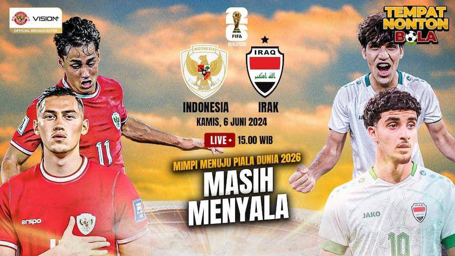 banner pertandingan Indonesia vs Irak (dok. Vision+)