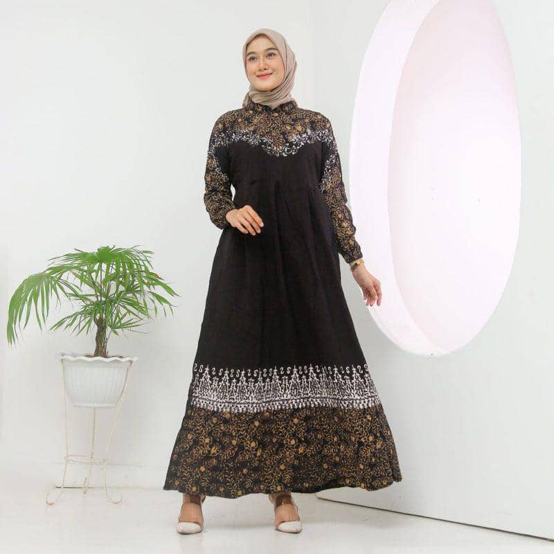 Model gamis untuk Idul Adha (Shopee.com/FD Batik Pekalongan)