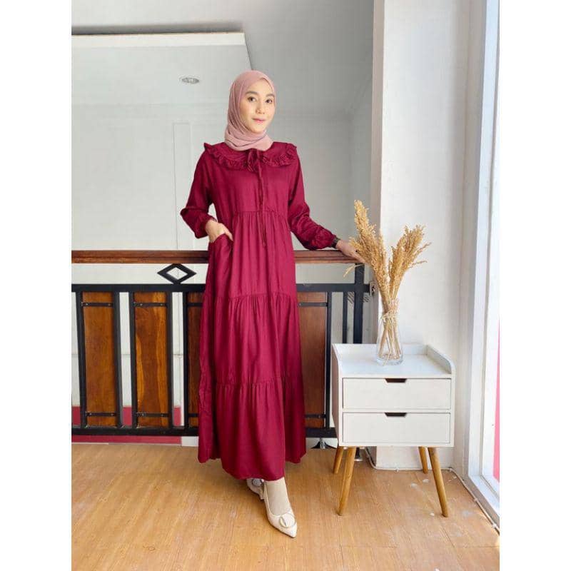 Model gamis untuk Idul Adha (Shopee.com/Bilqis_co)