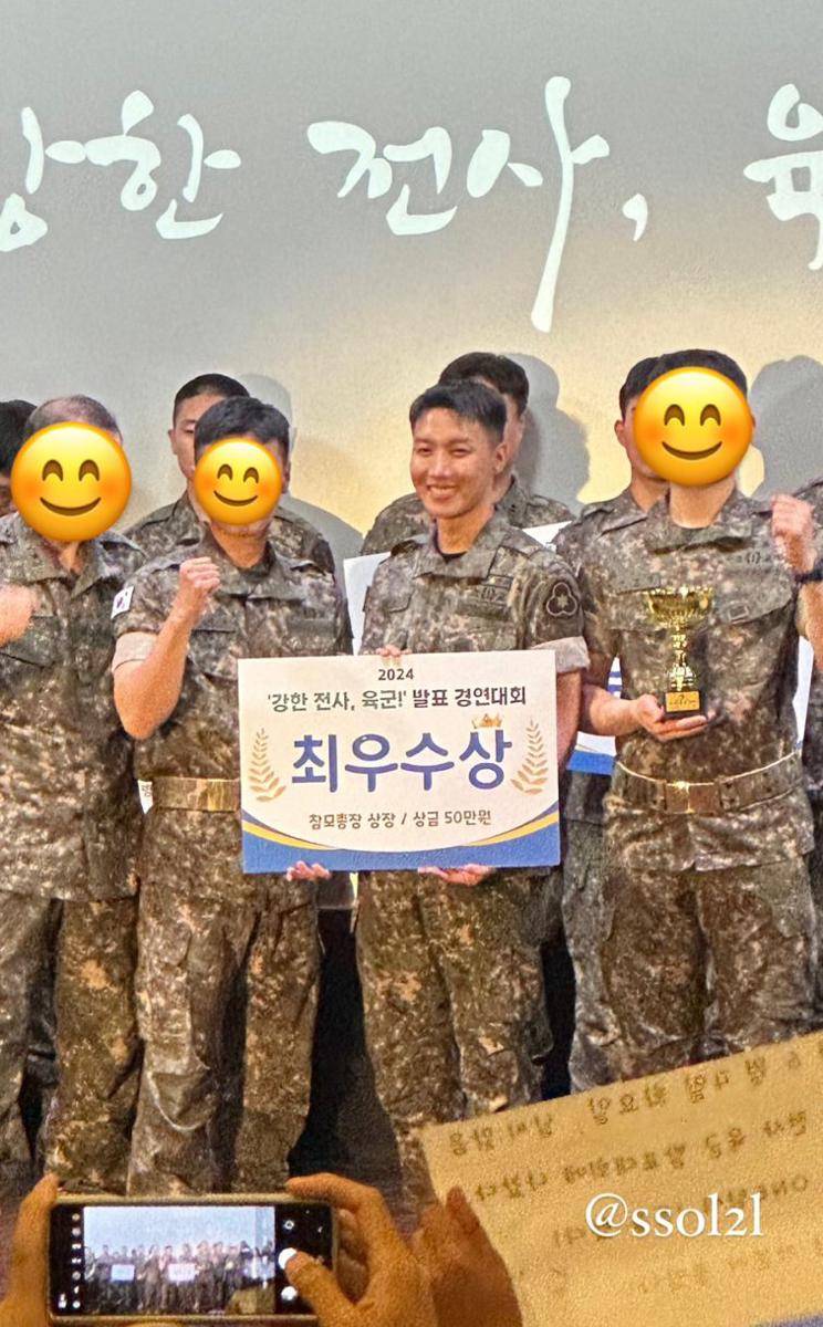 potret Jhope BTS menangkan kontes presentasi saat wajib militer (Instagram.com/ssol2l)