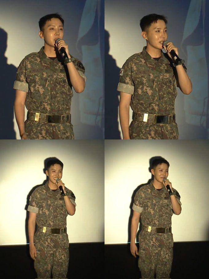 potret Jhope BTS menangkan kontes presentasi saat wajib militer (Twitter.com/@HopeIRBase)