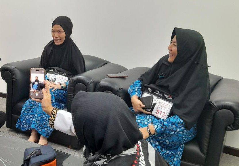 Aura, jemaah haji tuna netra asal Binjai. Dokumentasi Media Center Haji
