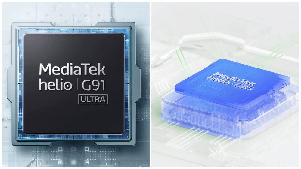 ilustrasi prosesor MediaTek Helio G91 Ultra (kiri) dan MediaTek Helio G88 (kanan) (mi.co.id)