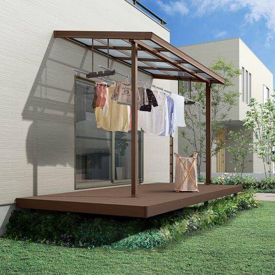 ide membuat tempat jemuran di dalam rumah (koken-network.jp)