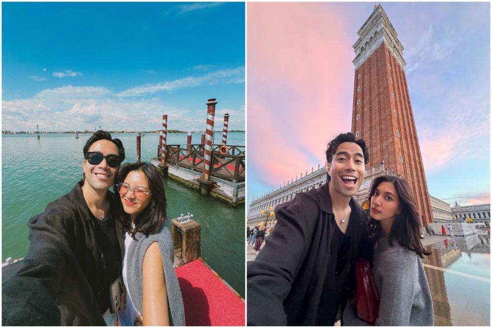 potret Vidi Aldiano dan  Sheila Dara jalan-jalan di Venezia (instagram.com/sheiladaisha)