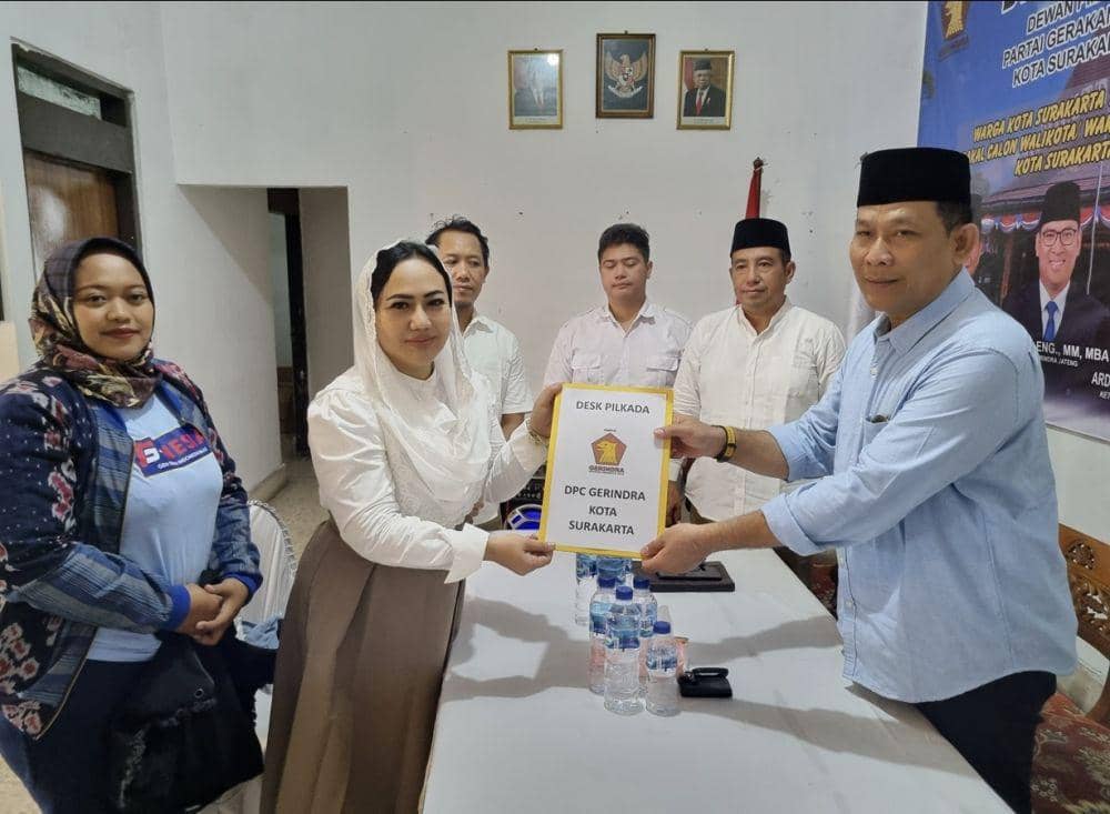 Diah Warih resmi mendaftar bakal calon walikota dari Partai Gerindra. (Dok/Istimewa)