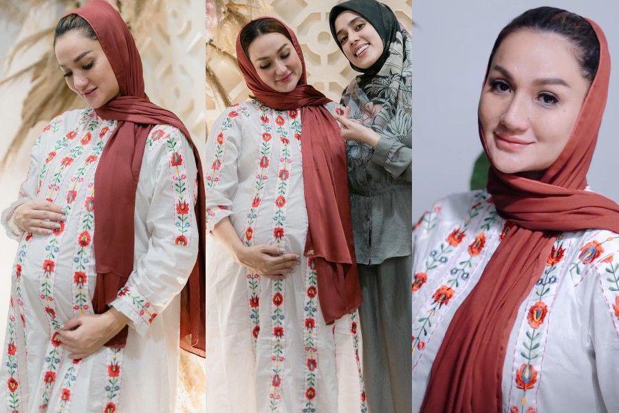 7 Busana dan Makeup Tujuh Bulanan Tengku Dewi Putri, Sederhana