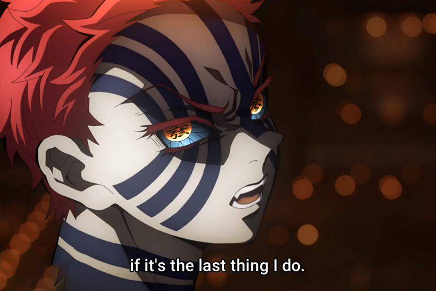 Akaza di Infinite Castle dalam Arc Rehabilitation Training (dok. Ufotable/Demon Slayer: Kimetsu no Yaiba)