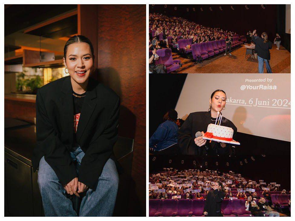 7 Potret Ulang Tahun Raisa, Dirayakan Sambil Nobar di Bioskop!
