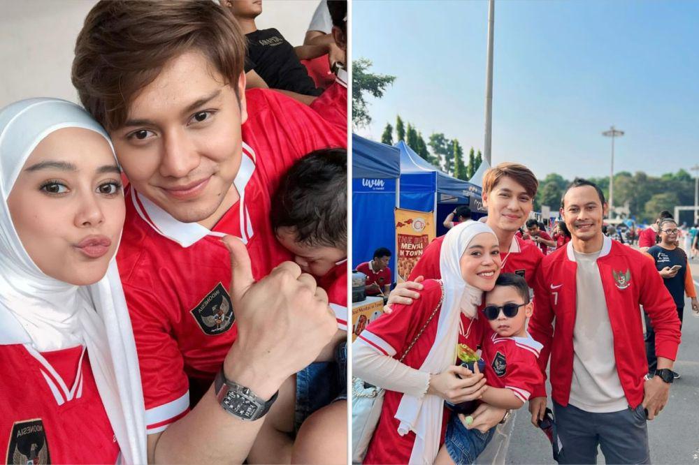 9 Potret Lesti Kejora dan Rizky Billar Nonton Timnas vs Irak di GBK