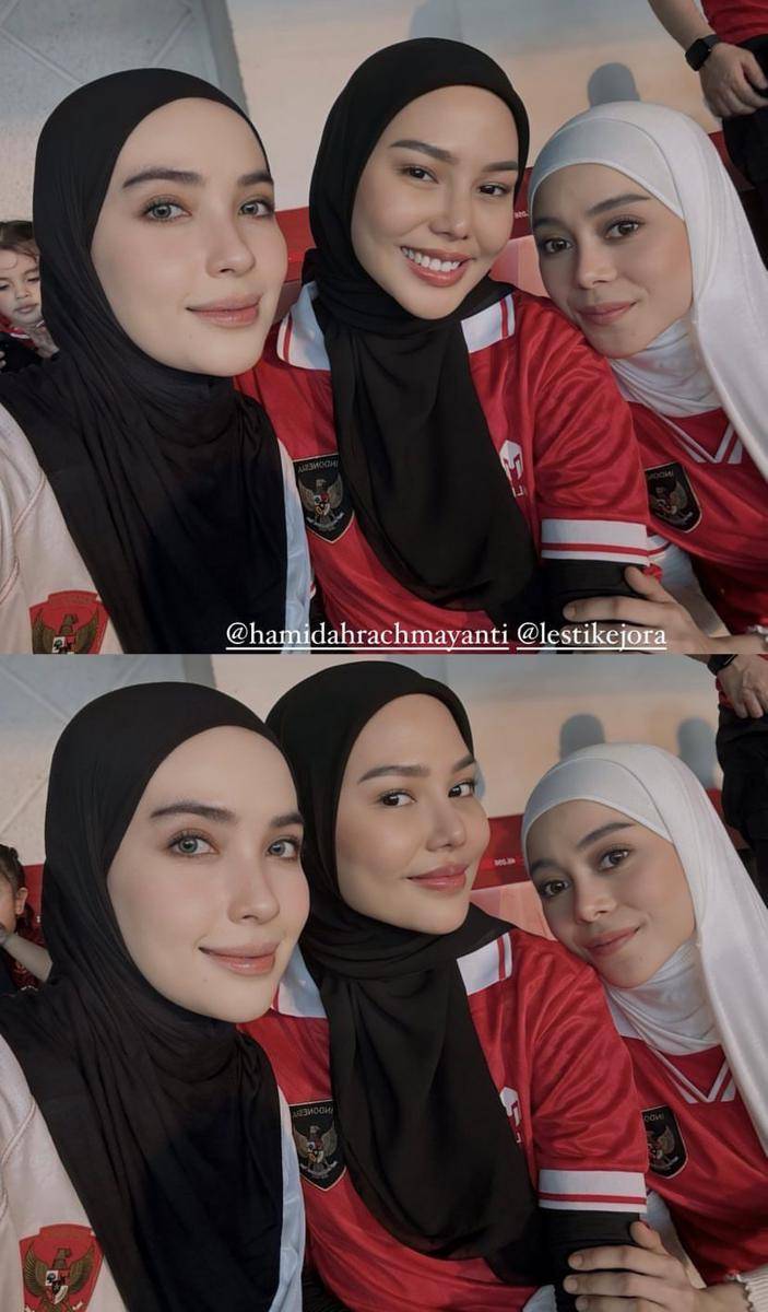 potret Lesti Kejora dan Rizky Billar nonton Timnas Vs Irak (instagram.com/daraarafah)