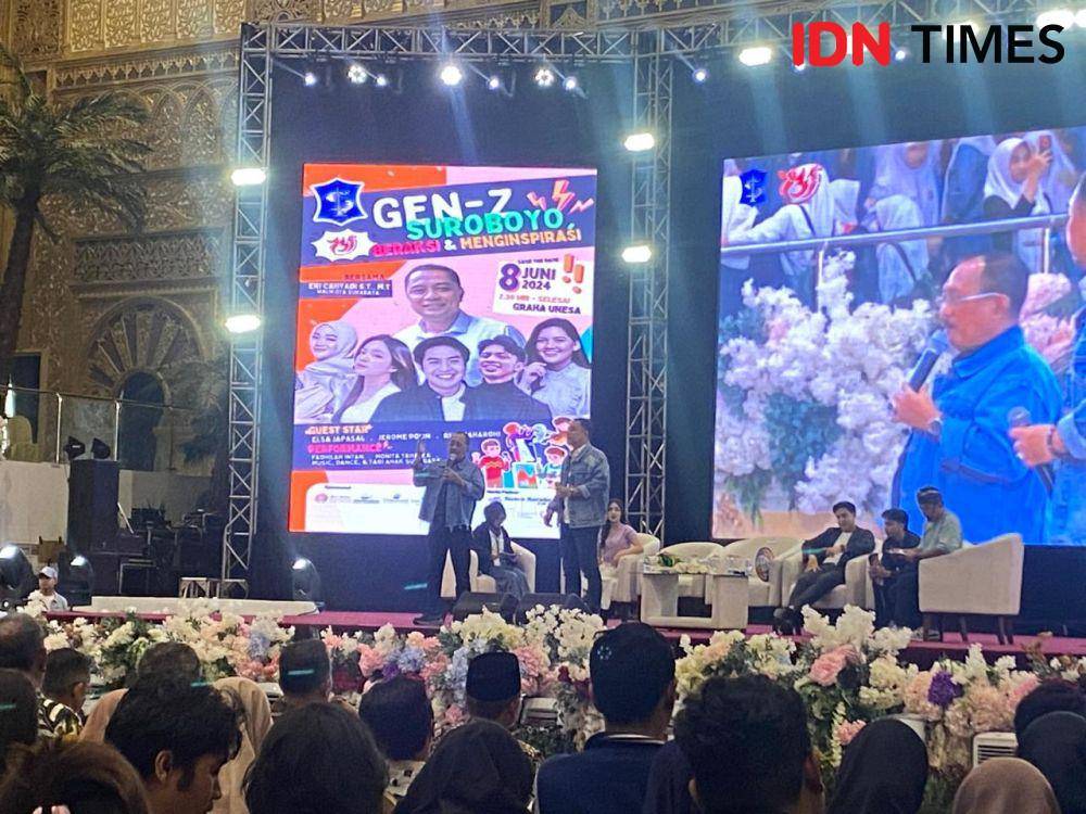 Acara Gen Z Suroboyo Beraksi dan Menginspirasi di Graha Universitas Negeri Surabaya (UNESA) Lidah Wetan, Sabtu (8/6/2024). (IDN Times/Khusnul Hasana)