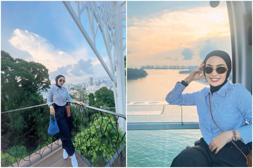 7 Potret Imel Putri Naik Cable Car di Singapura, Stylish Abis!