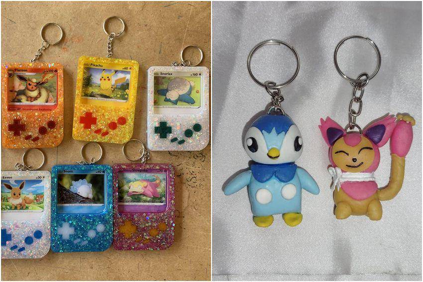 kolase potret gantungan kunci buatan tangan tema Pokémon (reddit.com/user/Fricknbatss | reddit.com/user/Fancy_Condition2181)